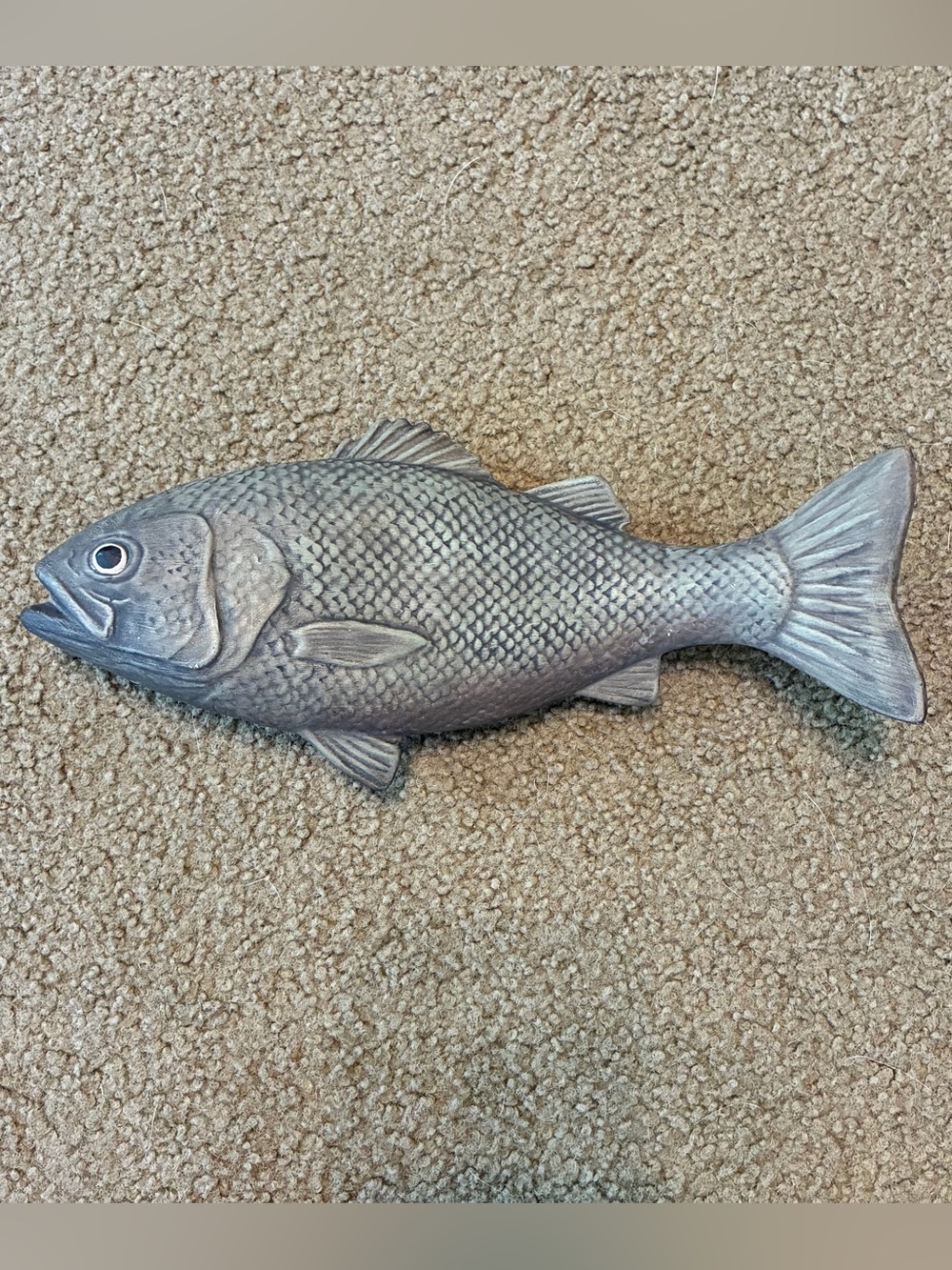 Vintage ceramic bass fish sculpture wall/table art decor marine
